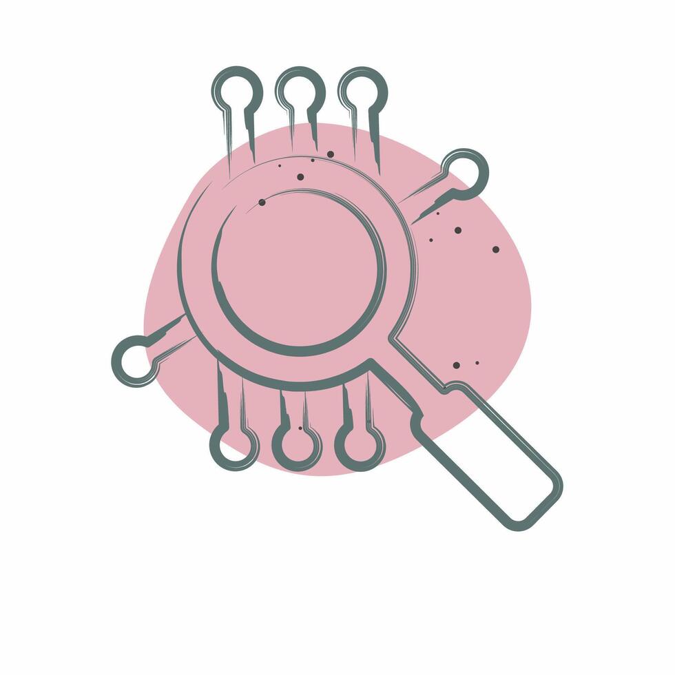 Icon Smart Search. related to Artificial Intelligence symbol. Color Spot Style vector