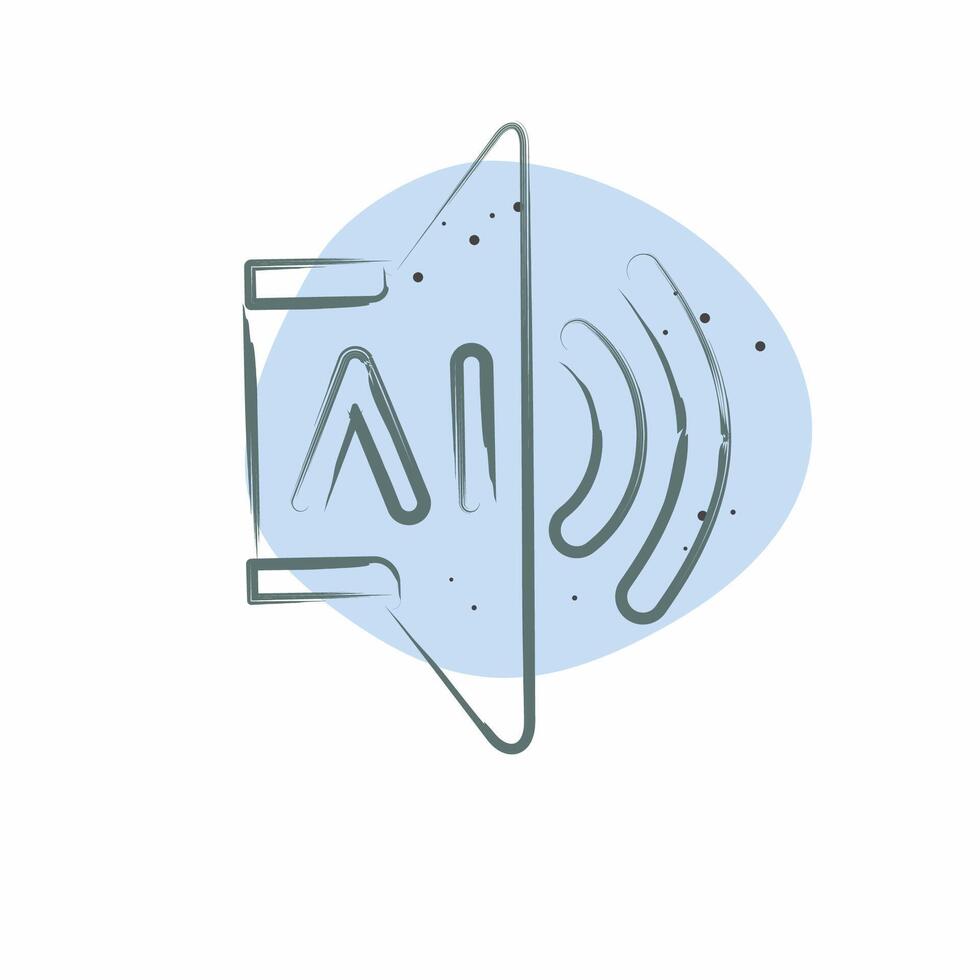 Icon AI Sound 2. related to Artificial Intelligence symbol. Color Spot Style vector