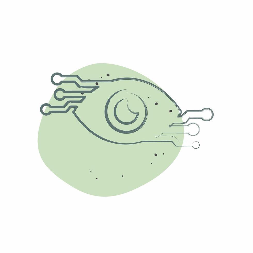 Icon Computer Vision. related to Artificial Intelligence symbol. Color Spot Style vector