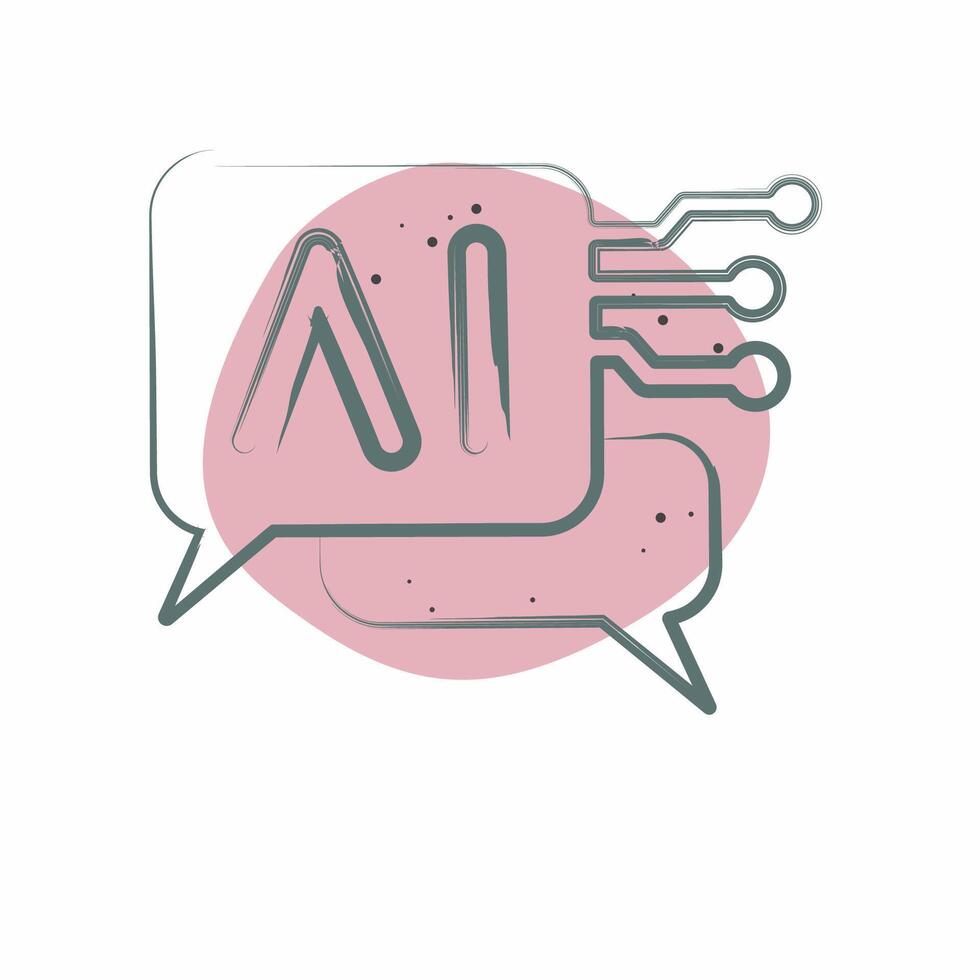 Icon Chat Bot 2. related to Artificial Intelligence symbol. Color Spot Style vector