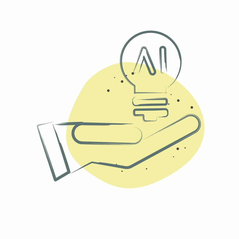 Icon Idea. related to Artificial Intelligence symbol. Color Spot Style vector