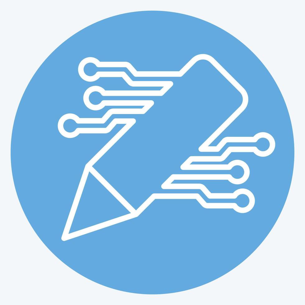Icon AI Content Writing. related to Artificial Intelligence symbol. blue eyes style vector