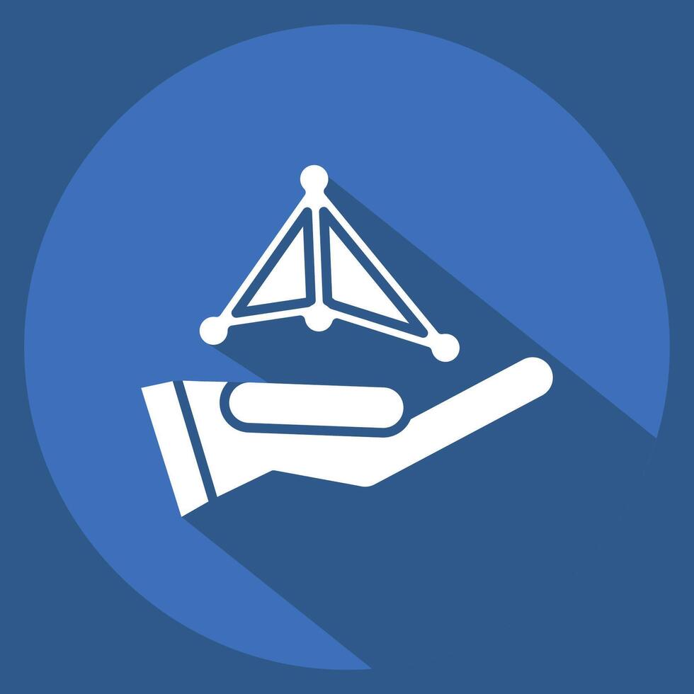 Icon Neural Network. related to Artificial Intelligence symbol. long shadow style vector