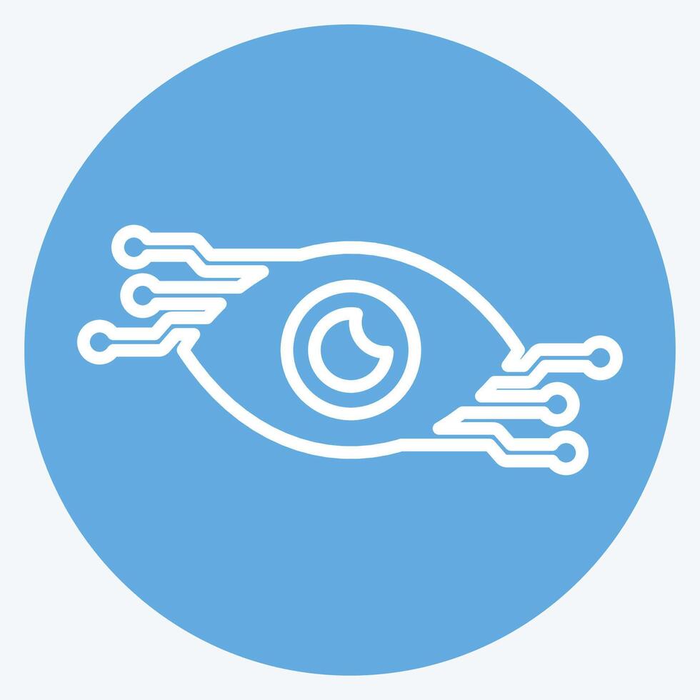 Icon Computer Vision. related to Artificial Intelligence symbol. blue eyes style vector