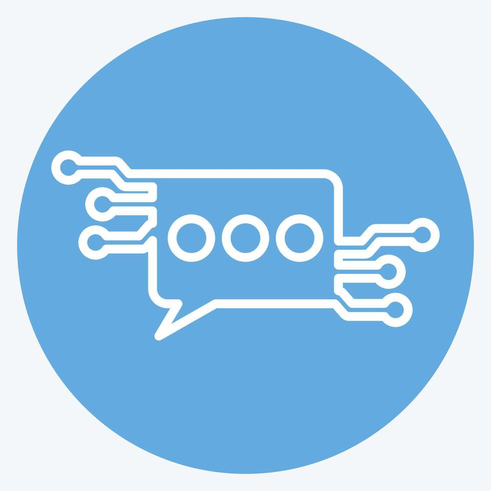 Icon Chat Bot. related to Artificial Intelligence symbol. blue eyes style vector
