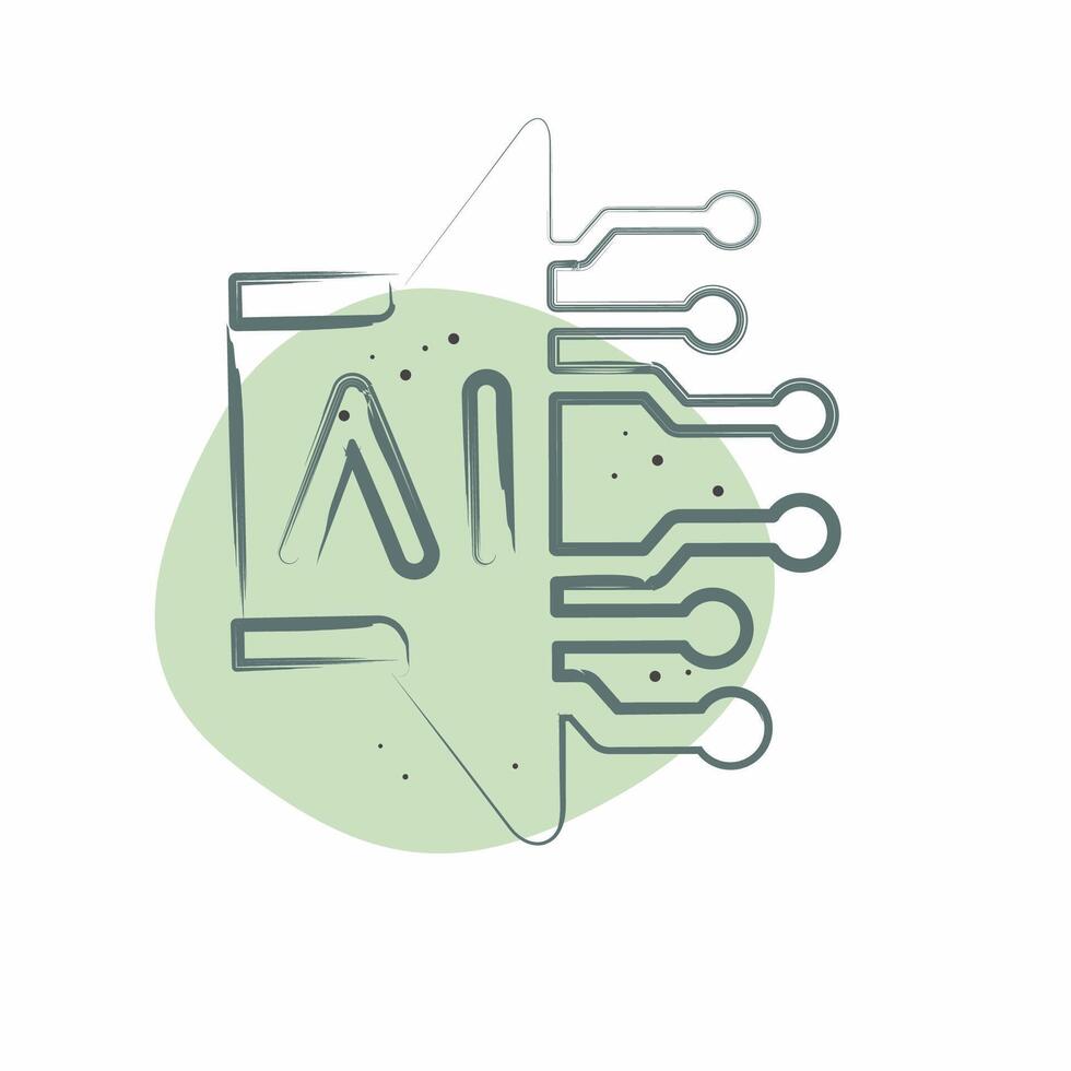 Icon AI Sound. related to Artificial Intelligence symbol. Color Spot Style vector