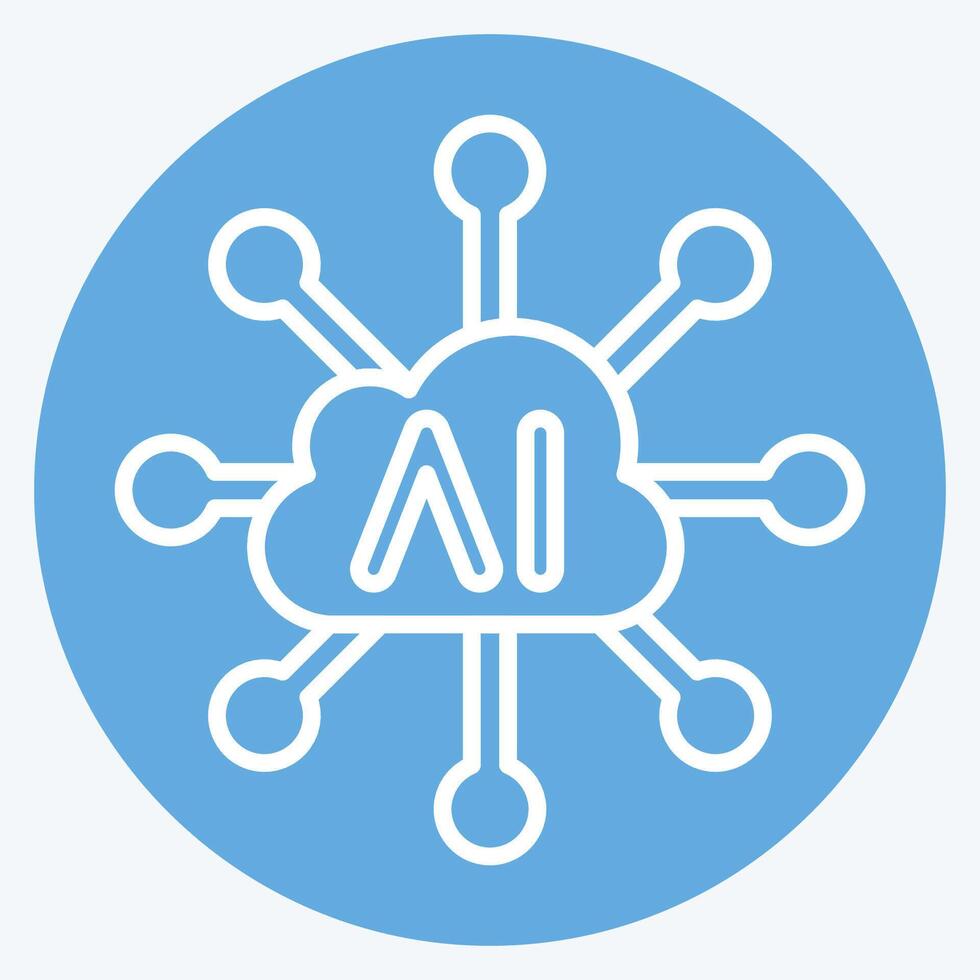 Icon Connectivity. related to Artificial Intelligence symbol. blue eyes style vector