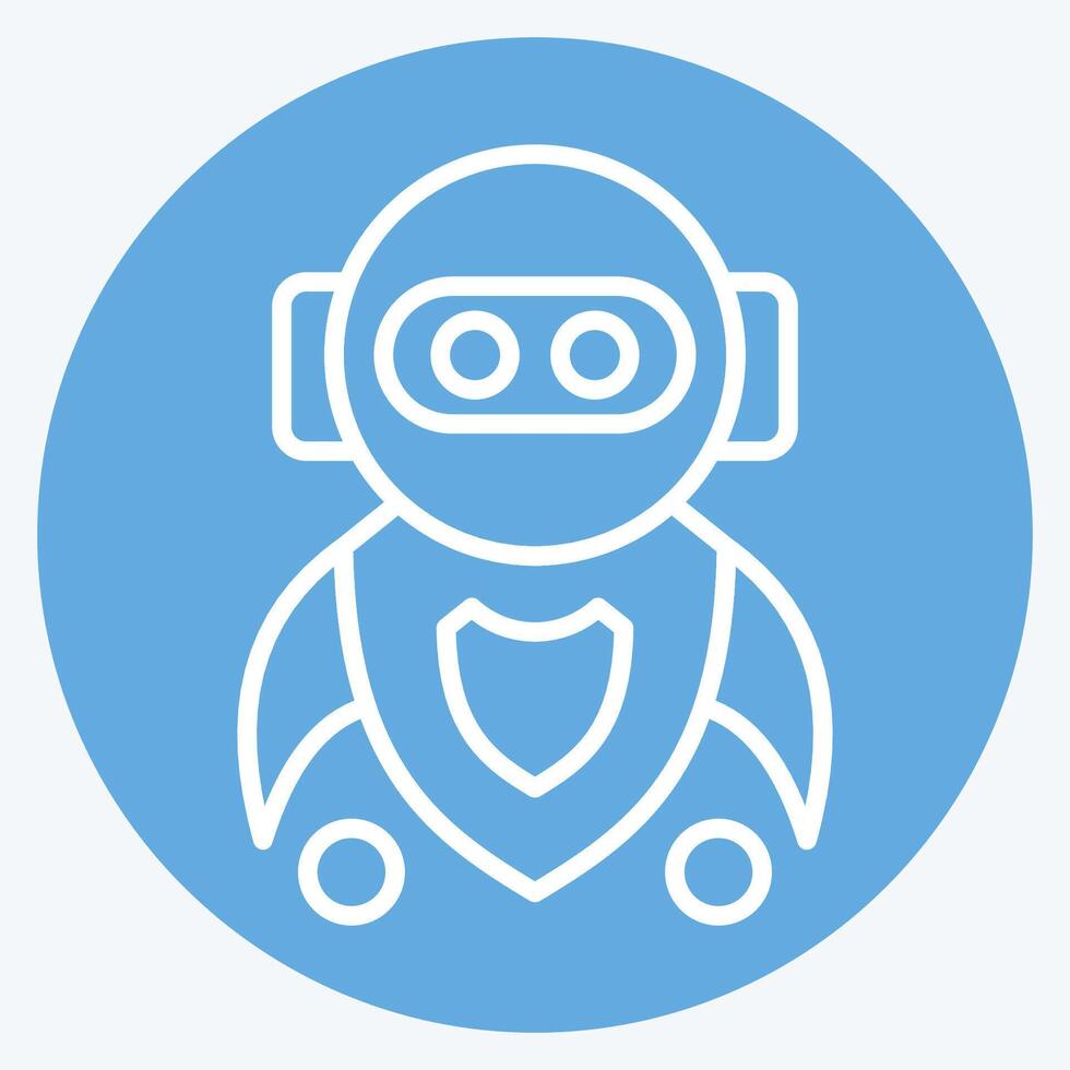 Icon Machine Learning. related to Artificial Intelligence symbol. blue eyes style vector