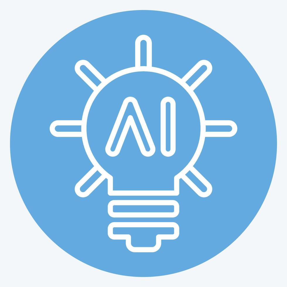 Icon Innovation. related to Artificial Intelligence symbol. blue eyes style vector