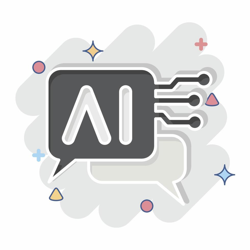 Icon Chat Bot 2. related to Artificial Intelligence symbol. comic style vector