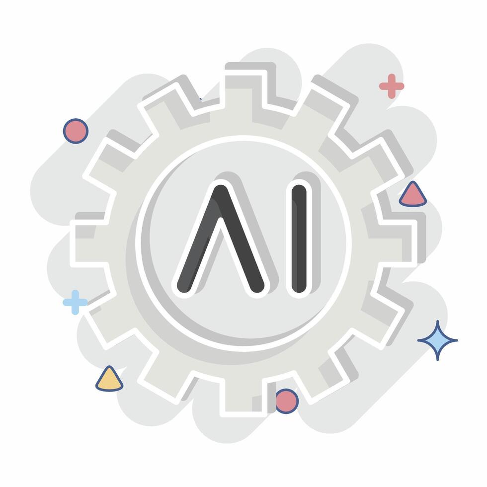 Icon AI Tools. related to Artificial Intelligence symbol. comic style vector
