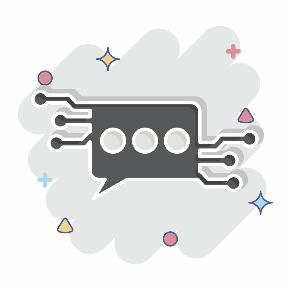 Icon Chat Bot. related to Artificial Intelligence symbol. comic style vector