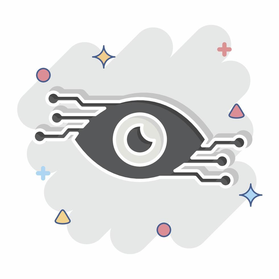 Icon Computer Vision. related to Artificial Intelligence symbol. comic style vector