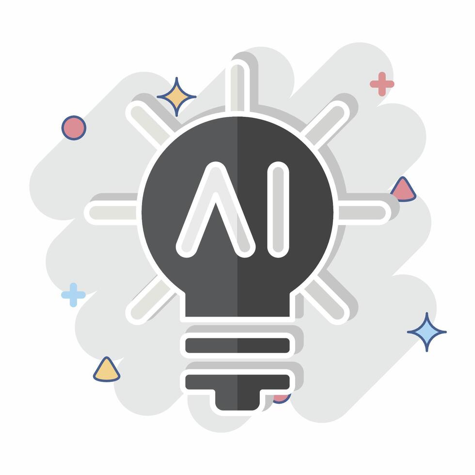 Icon Innovation. related to Artificial Intelligence symbol. comic style vector