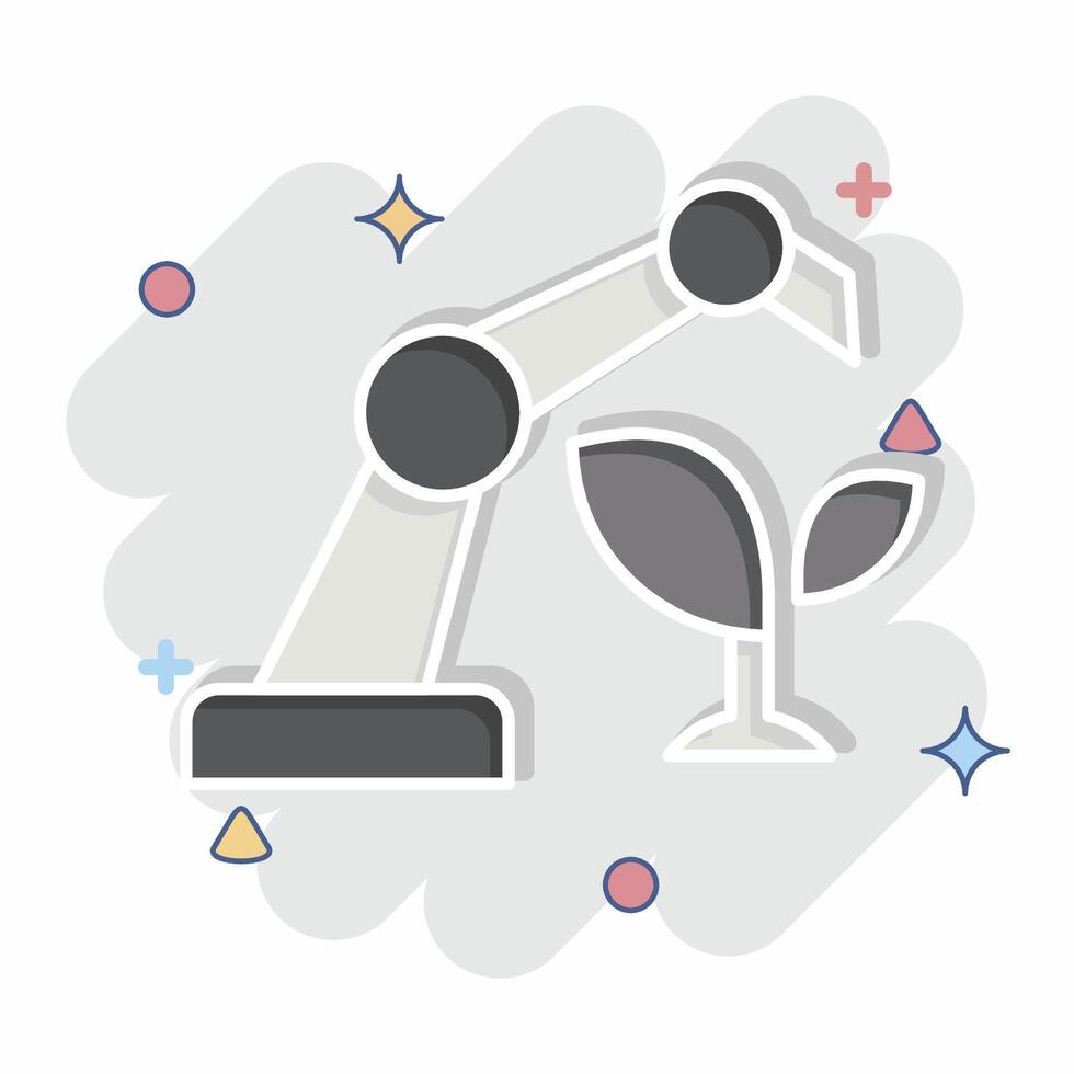Icon Future Agriculture. related to Artificial Intelligence symbol. comic style vector