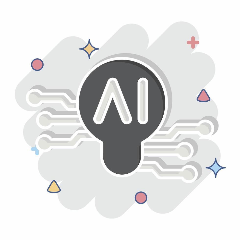 Icon Smart Ideas. related to Artificial Intelligence symbol. comic style vector