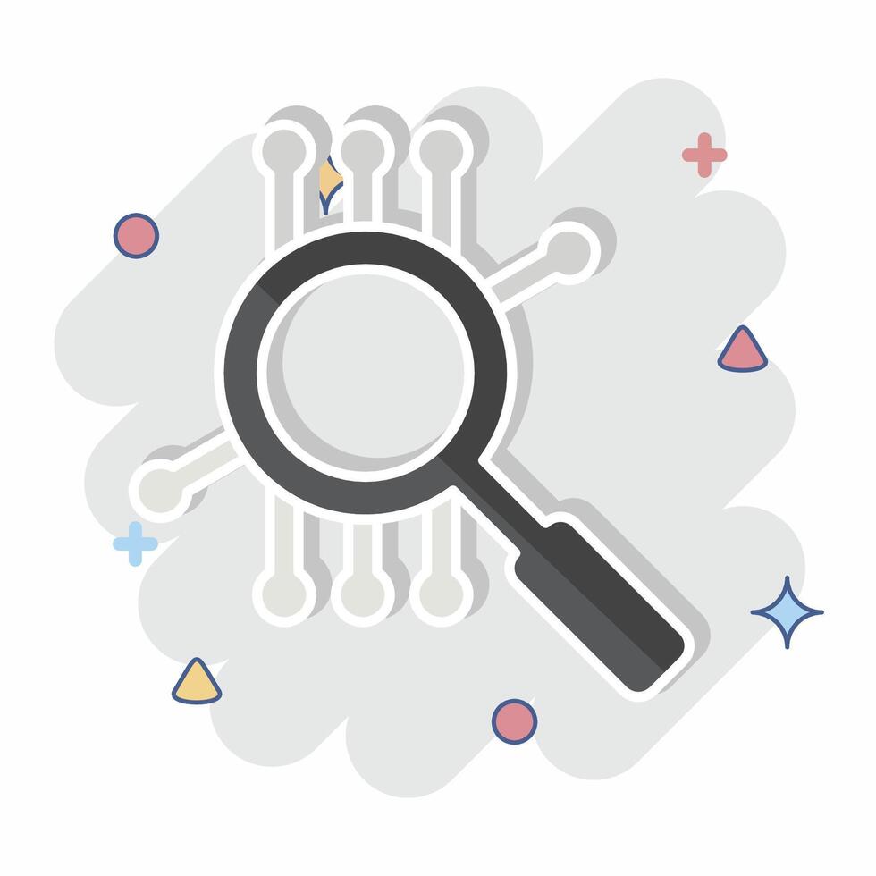 Icon Smart Search. related to Artificial Intelligence symbol. comic style vector