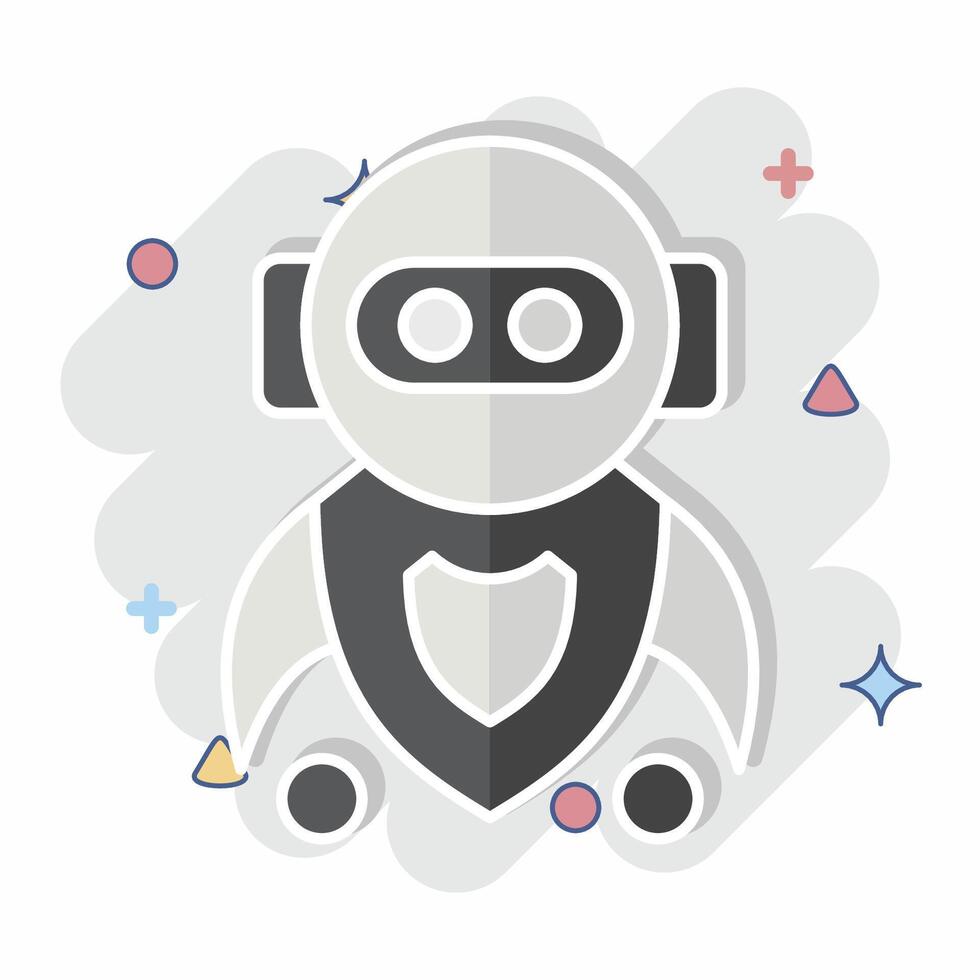 Icon Machine Learning. related to Artificial Intelligence symbol. comic style vector
