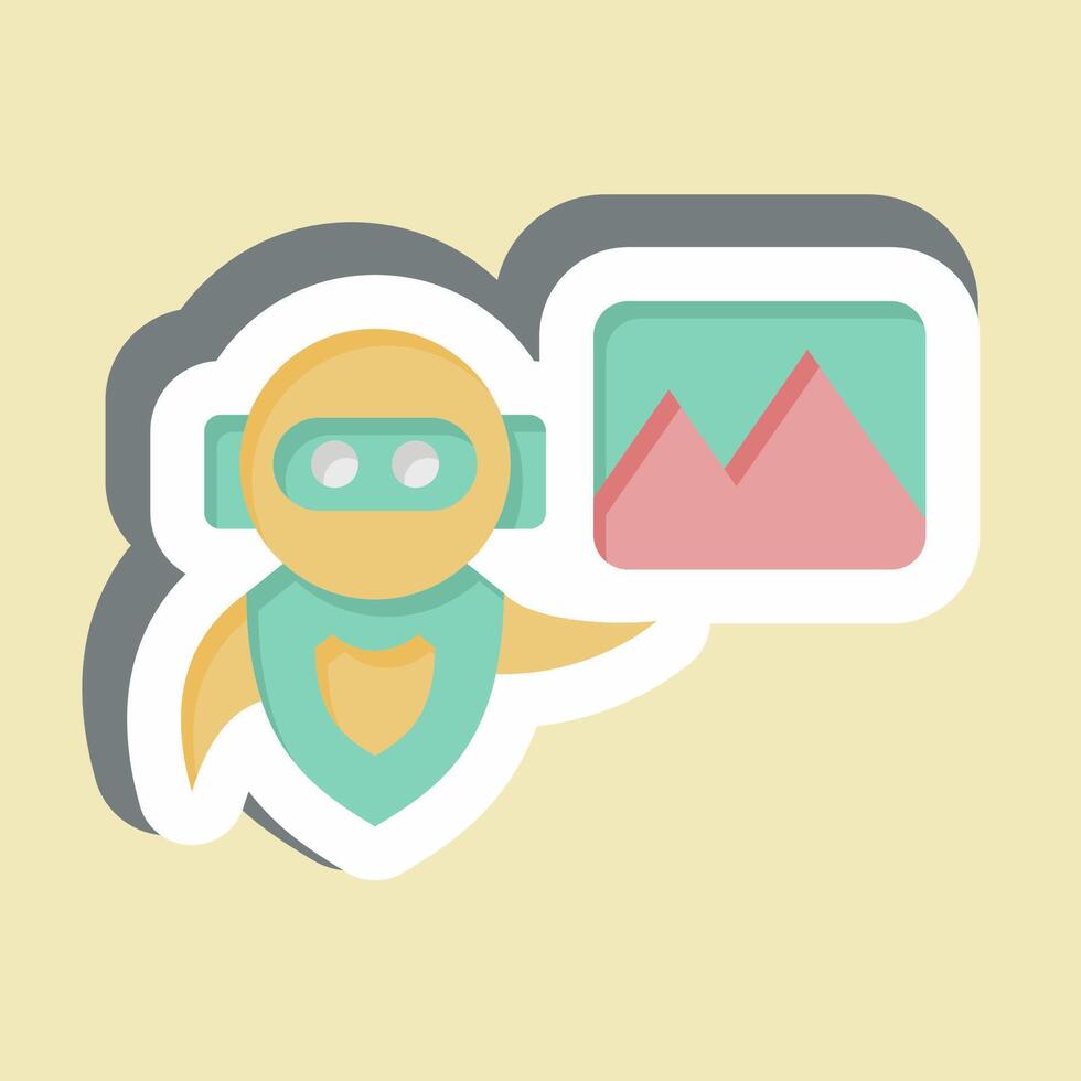 Sticker AI Image. related to Artificial Intelligence symbol vector