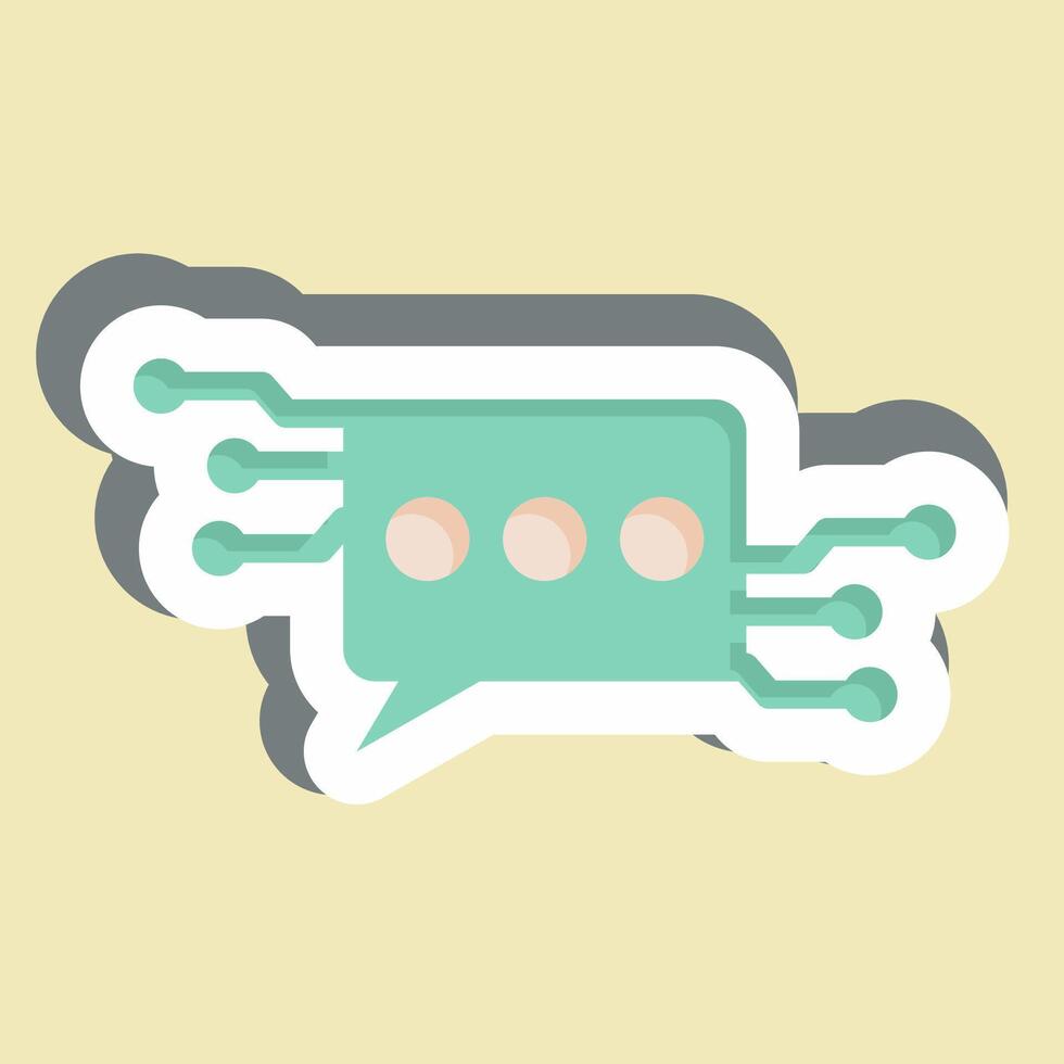 Sticker Chat Bot. related to Artificial Intelligence symbol vector