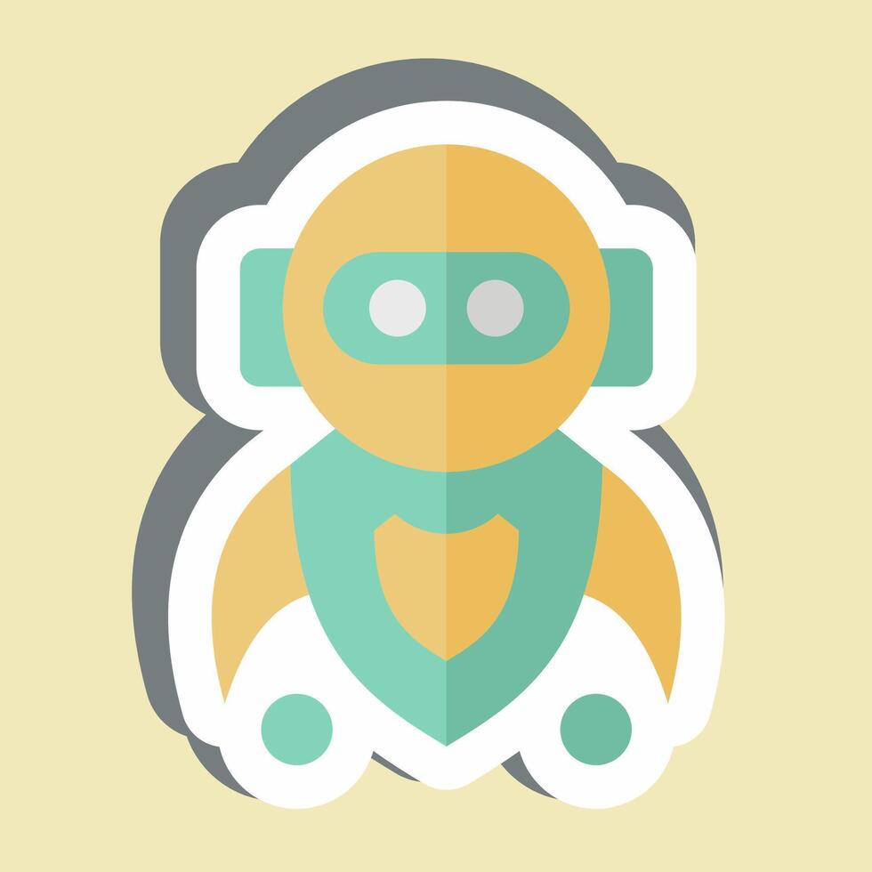 Sticker Machine Learning. related to Artificial Intelligence symbol vector