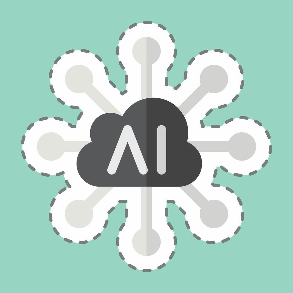 Sticker line cut Connectivity. related to Artificial Intelligence symbol vector