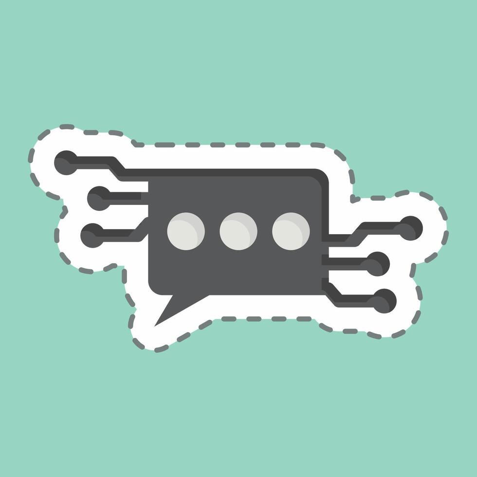 Sticker line cut Chat Bot. related to Artificial Intelligence symbol vector