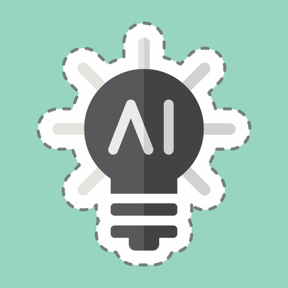 Sticker line cut Innovation. related to Artificial Intelligence symbol vector