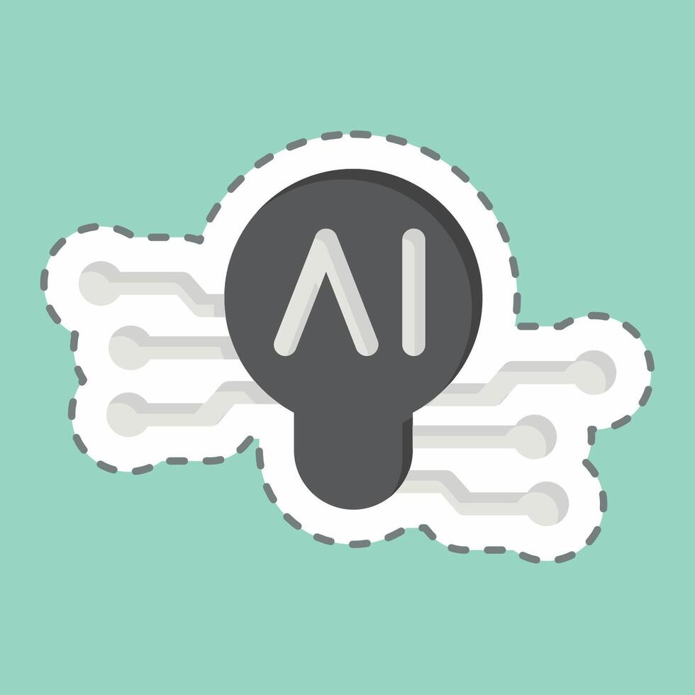 Sticker line cut Smart Ideas. related to Artificial Intelligence symbol vector