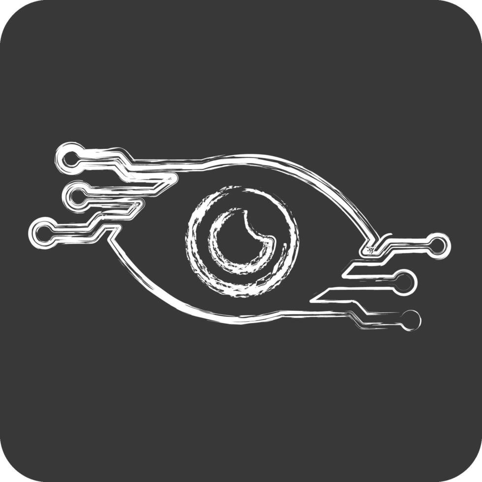 Icon Computer Vision. related to Artificial Intelligence symbol. chalk Style vector