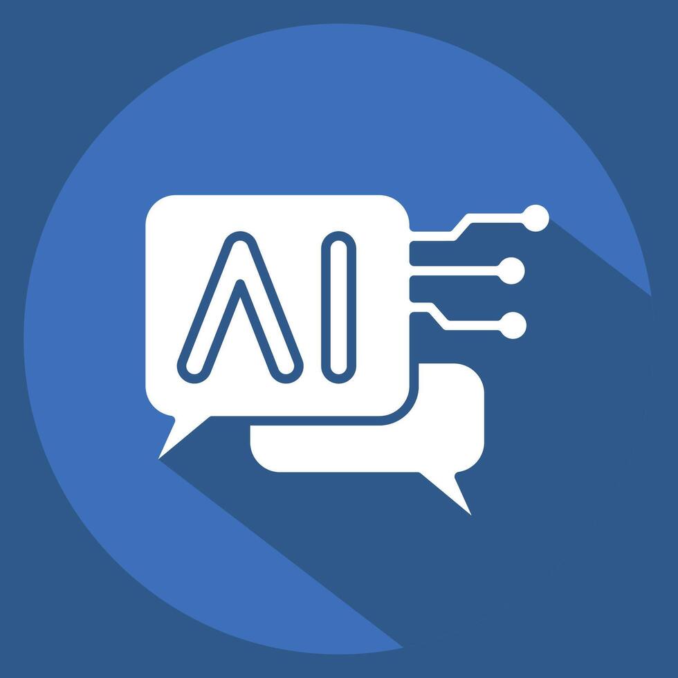 Icon Chat Bot 2. related to Artificial Intelligence symbol. long shadow style vector