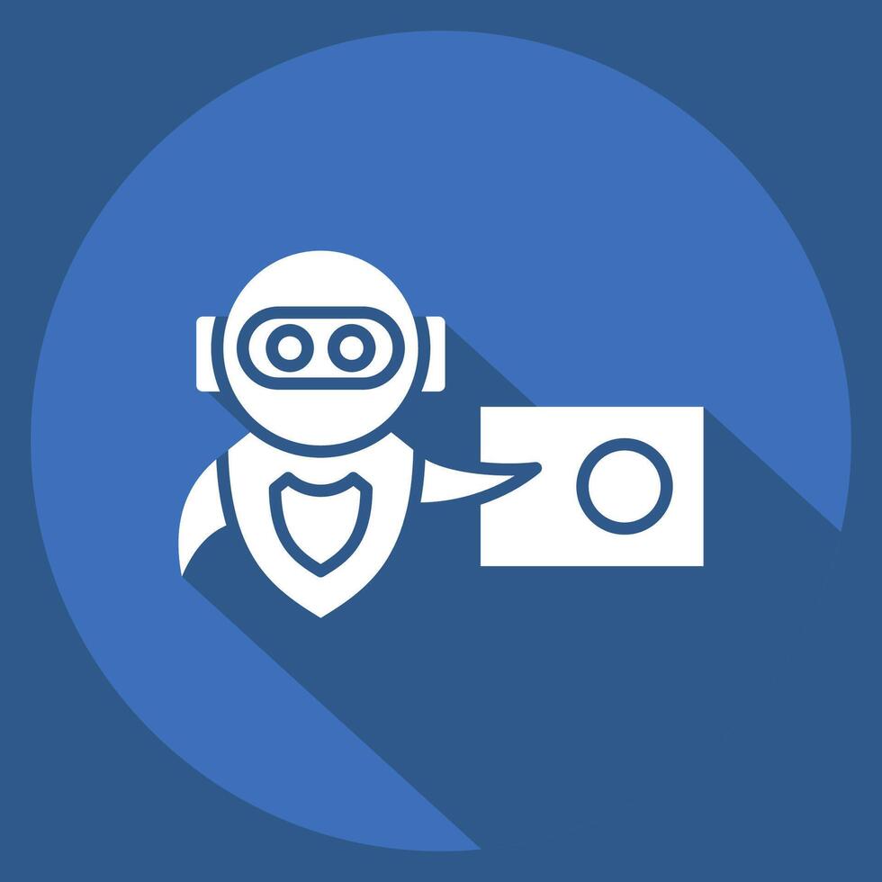 Icon Education. related to Artificial Intelligence symbol. long shadow style vector