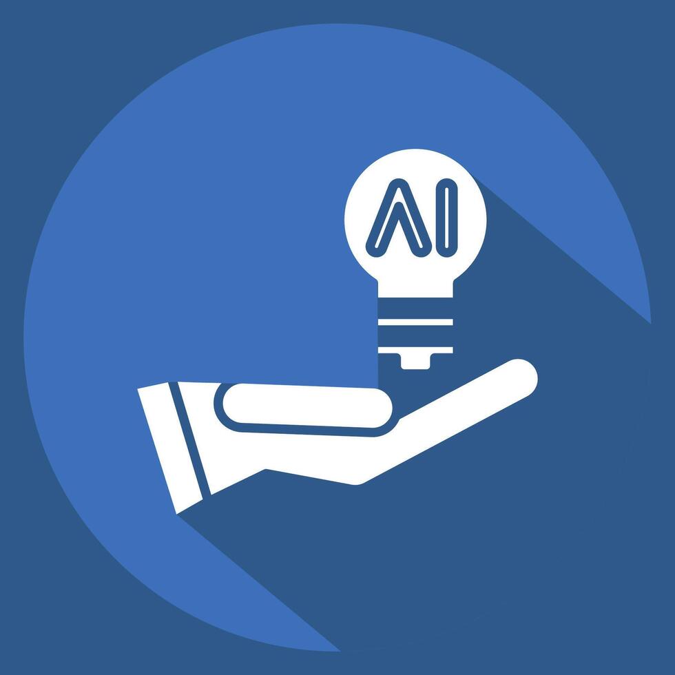 Icon Idea. related to Artificial Intelligence symbol. long shadow style vector