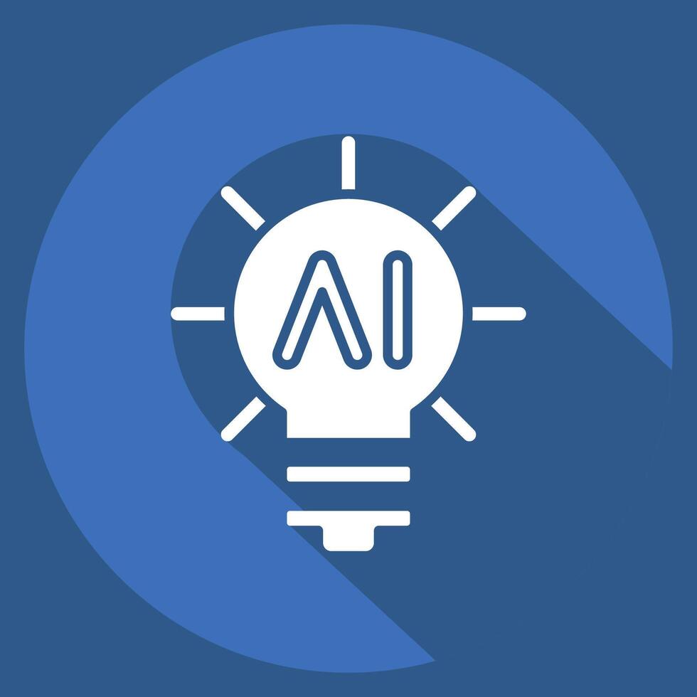 Icon Innovation. related to Artificial Intelligence symbol. long shadow style vector