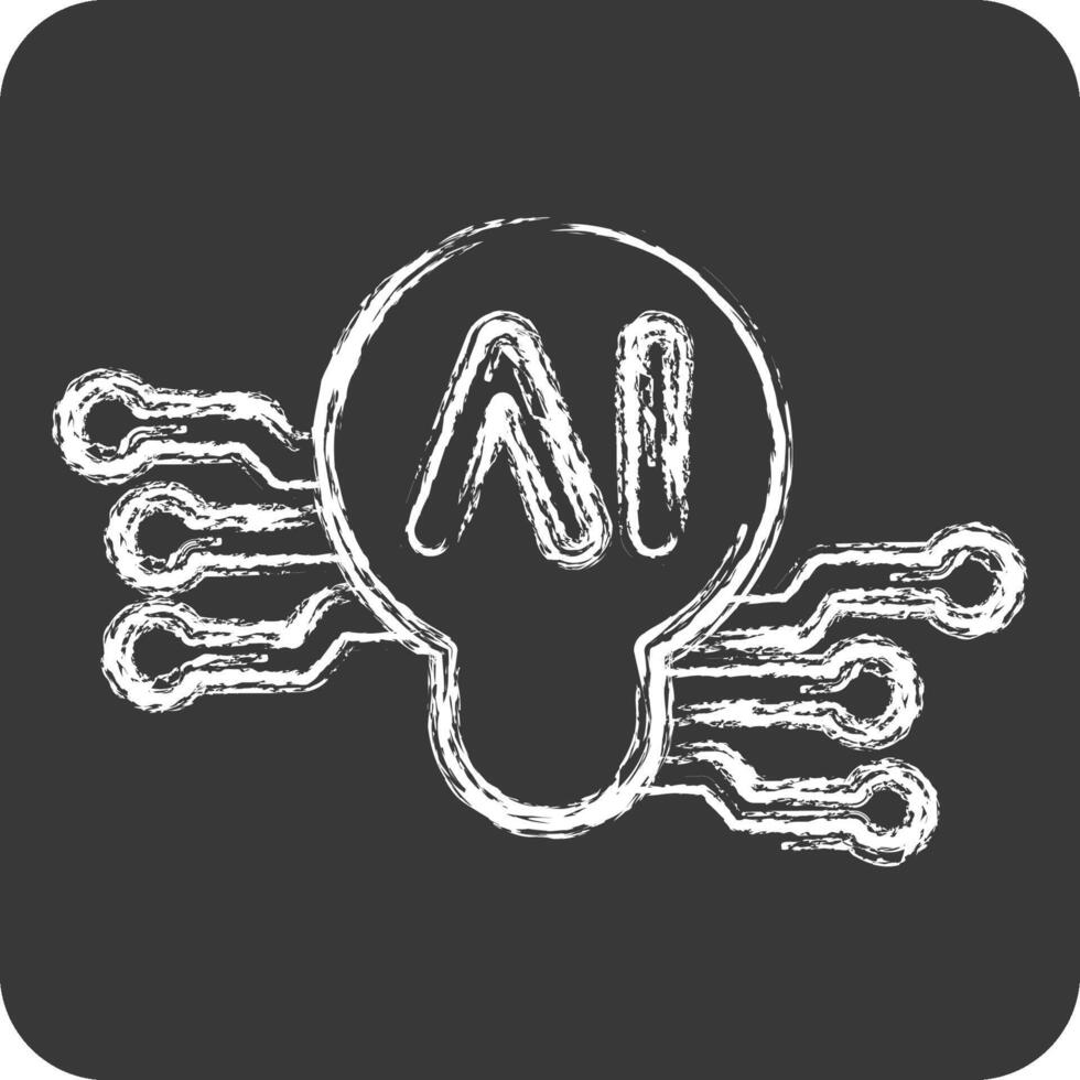 Icon Smart Ideas. related to Artificial Intelligence symbol. chalk Style vector