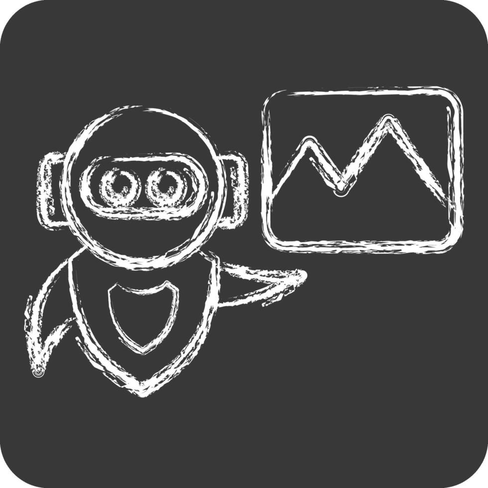 Icon AI Image. related to Artificial Intelligence symbol. chalk Style vector