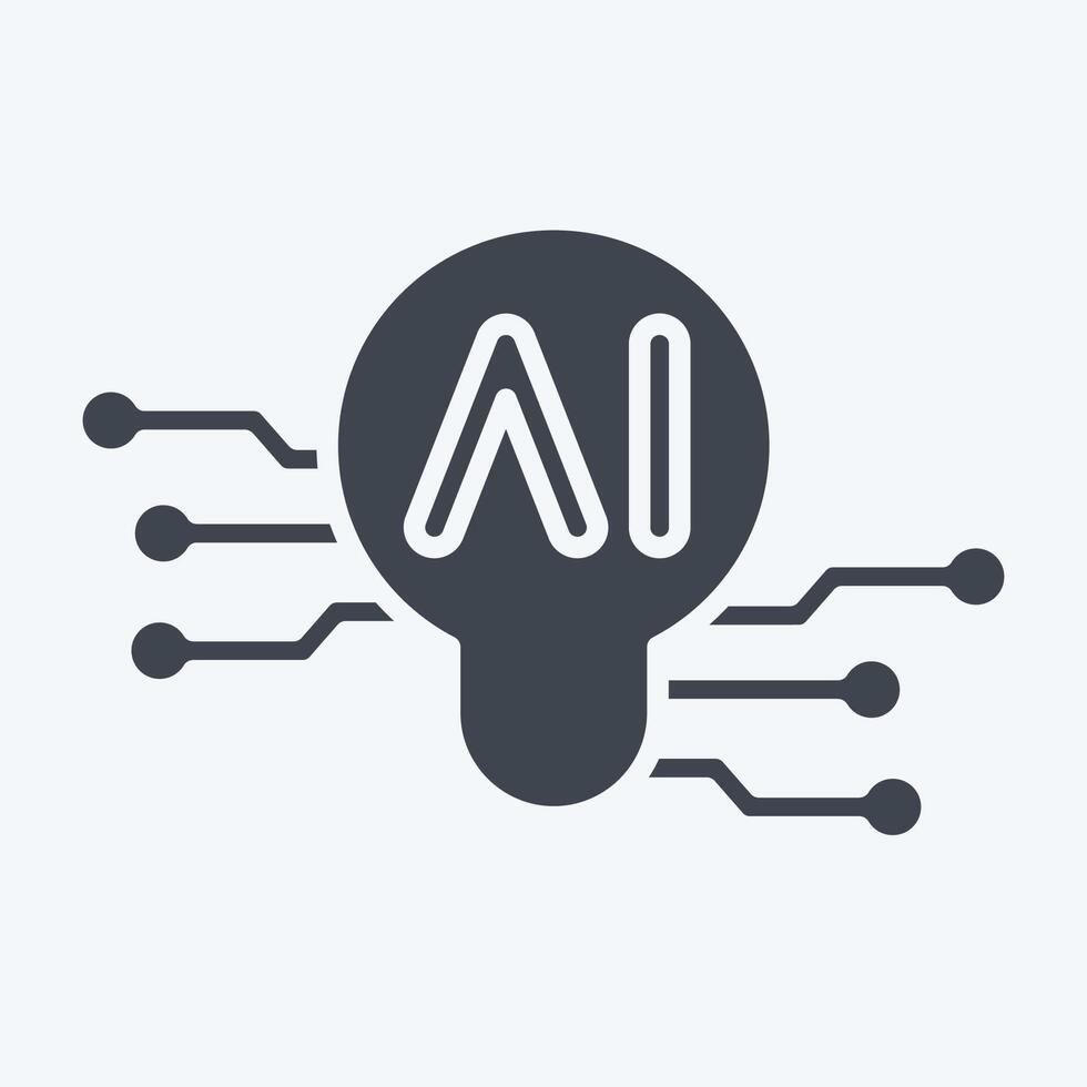 Icon Smart Ideas. related to Artificial Intelligence symbol. glyph style vector