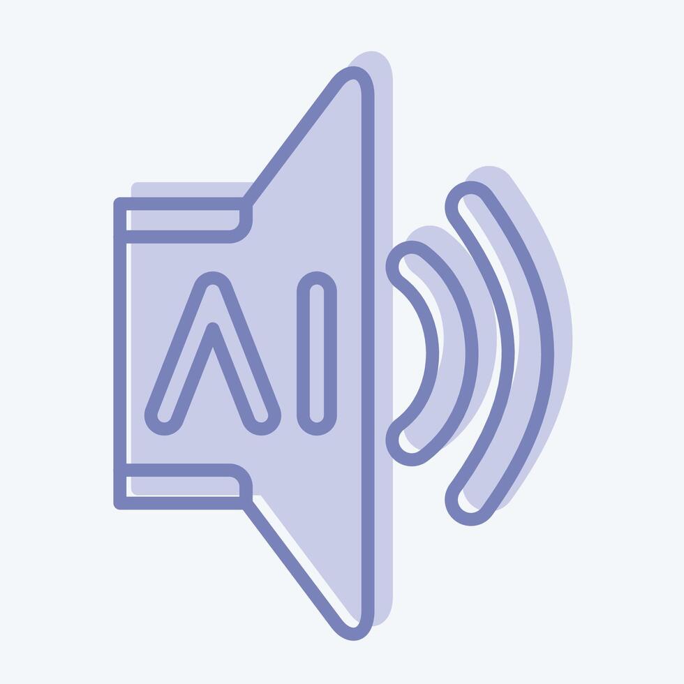 Icon AI Sound 2. related to Artificial Intelligence symbol. two tone style vector