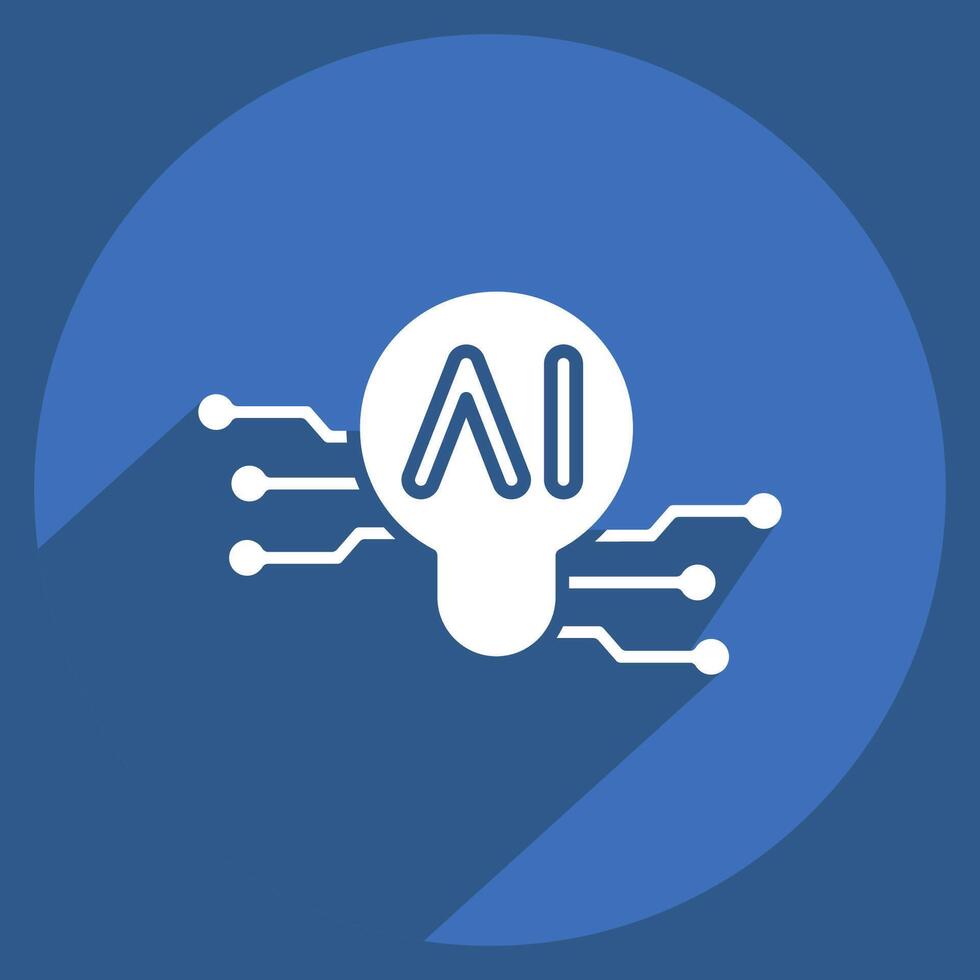 Icon Smart Ideas. related to Artificial Intelligence symbol. long shadow style vector