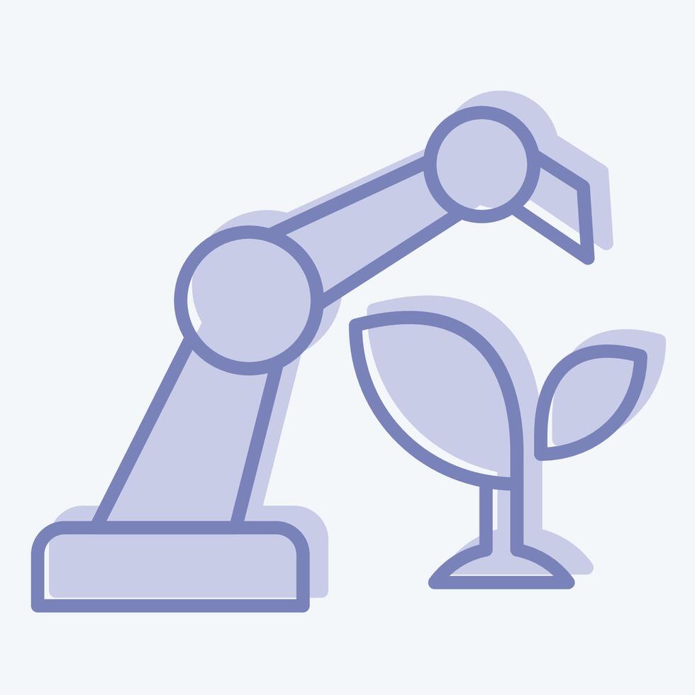 Icon Future Agriculture. related to Artificial Intelligence symbol. two tone style vector