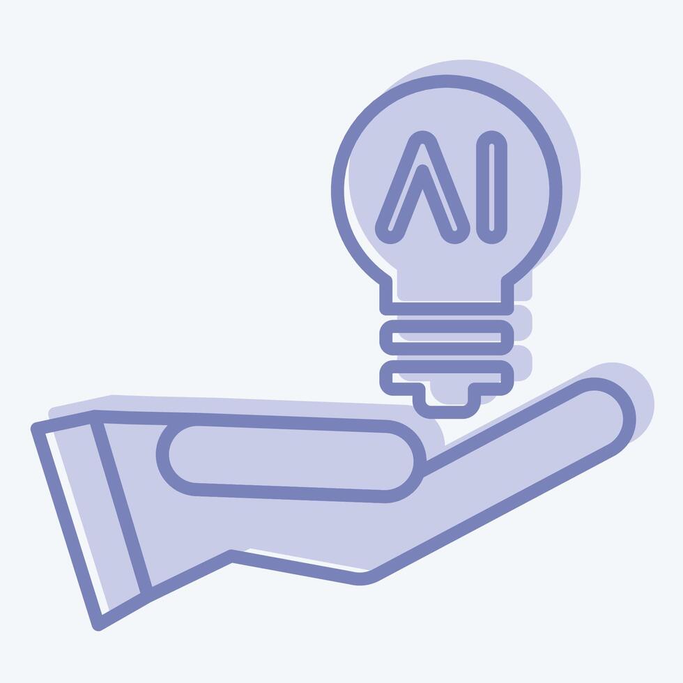 Icon Idea. related to Artificial Intelligence symbol. two tone style vector