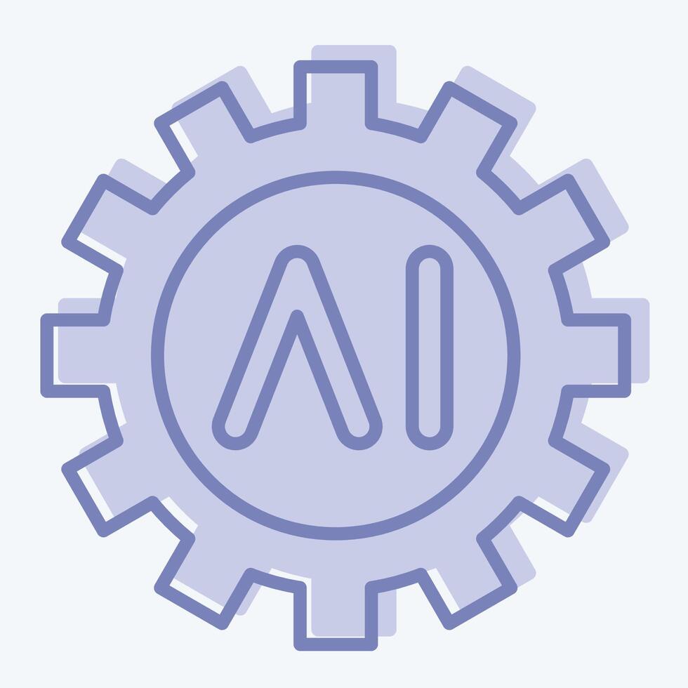 Icon AI Tools. related to Artificial Intelligence symbol. two tone style vector