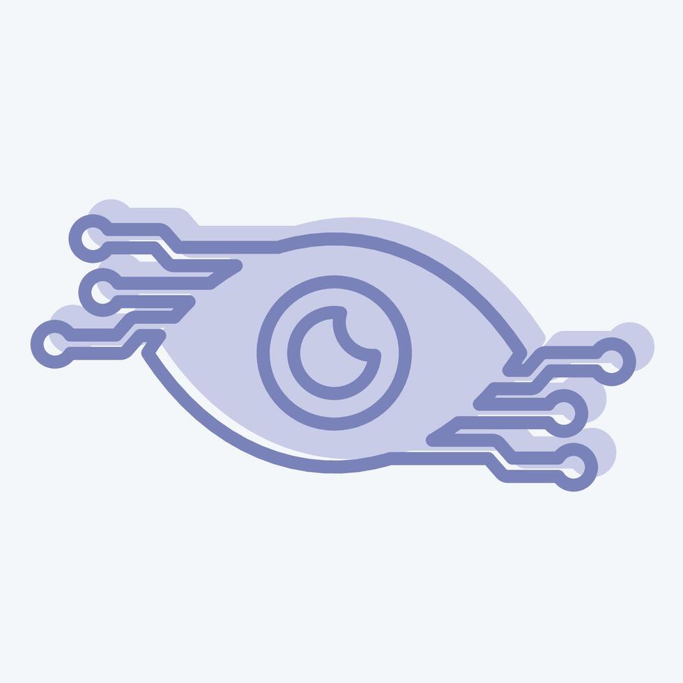 Icon Computer Vision. related to Artificial Intelligence symbol. two tone style vector