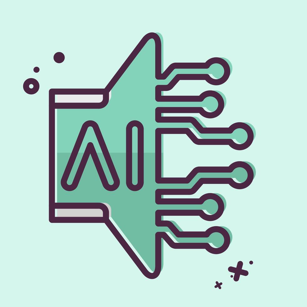 Icon AI Sound. related to Artificial Intelligence symbol. MBE style vector