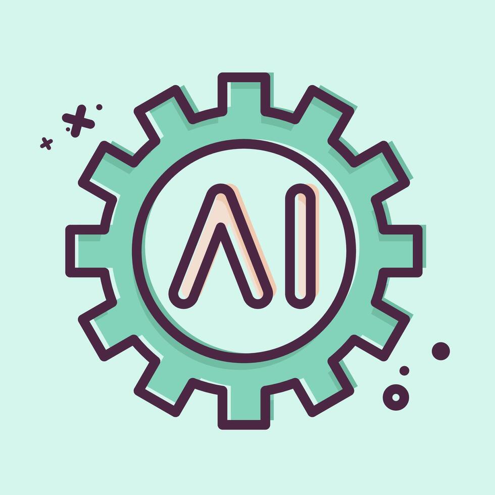 Icon AI Tools. related to Artificial Intelligence symbol. MBE style vector