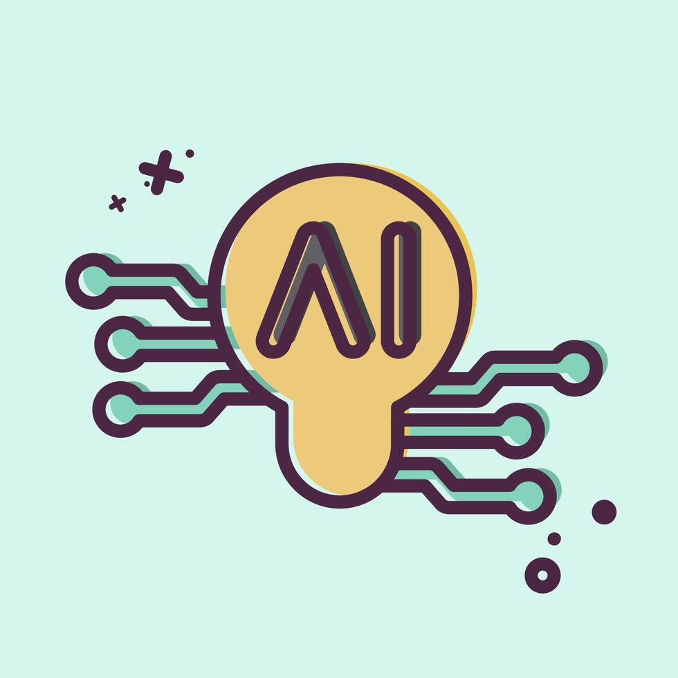 Icon Smart Ideas. related to Artificial Intelligence symbol. MBE style vector