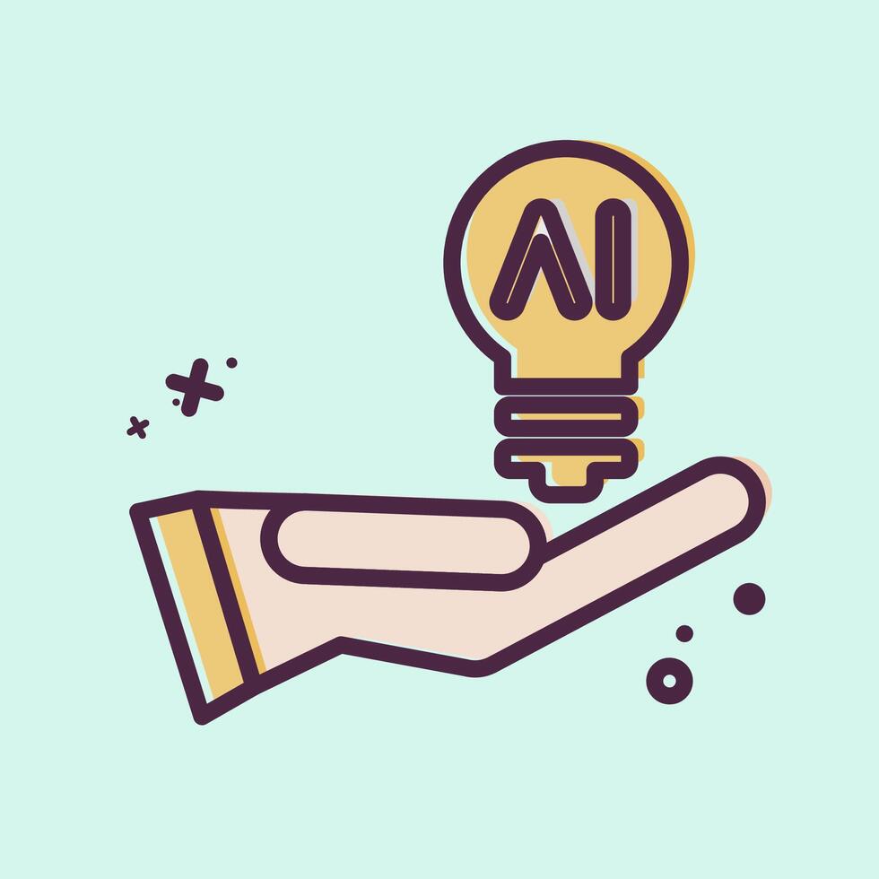 Icon Idea. related to Artificial Intelligence symbol. MBE style vector