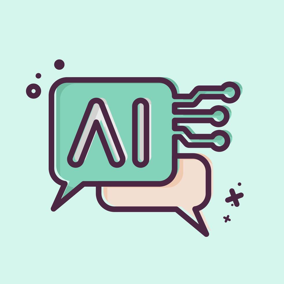 Icon Chat Bot 2. related to Artificial Intelligence symbol. MBE style vector