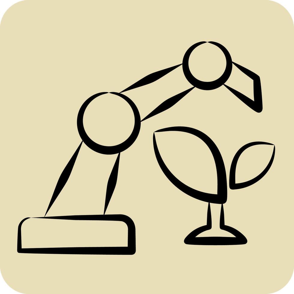 Icon Future Agriculture. related to Artificial Intelligence symbol. hand drawn style vector