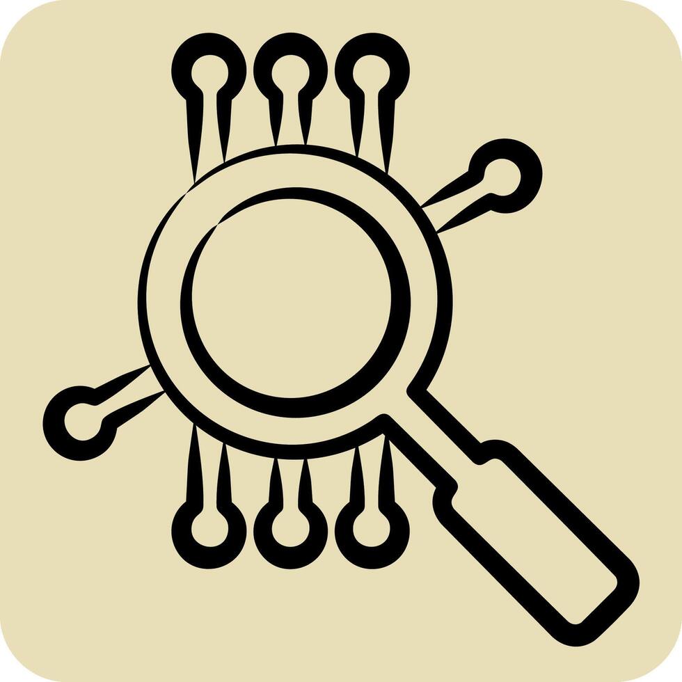 Icon Smart Search. related to Artificial Intelligence symbol. hand drawn style vector